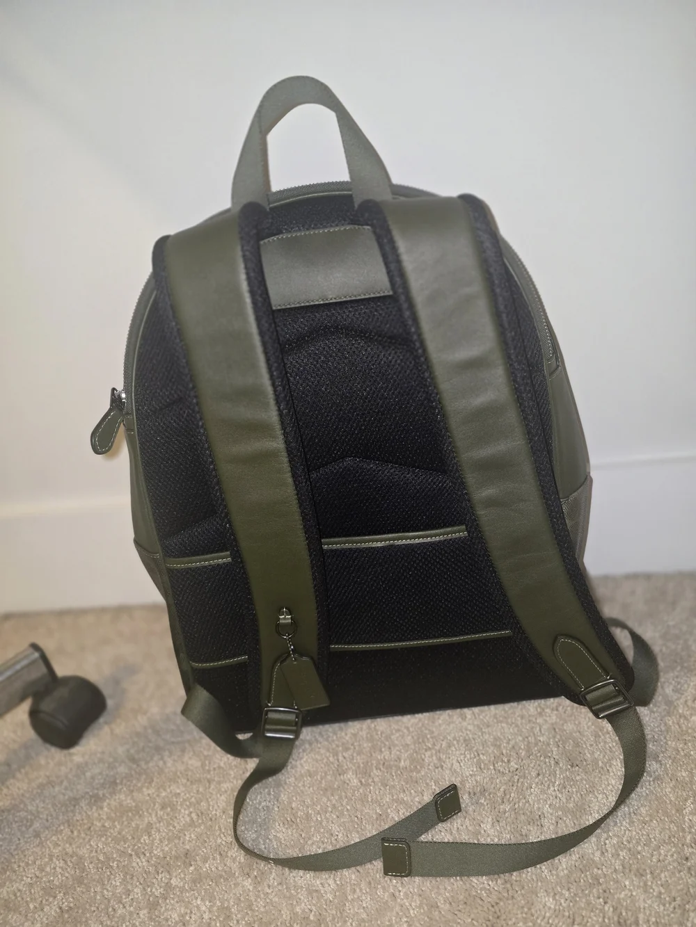 Coach Men's Camo Leather Backpack in Olive and Khaki